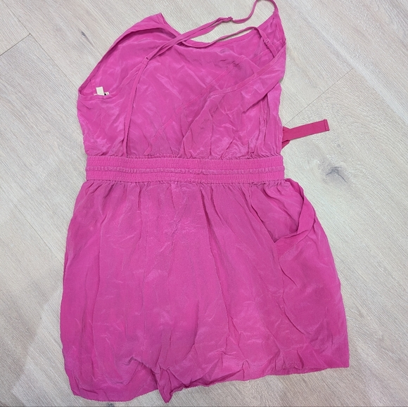 Wilfred Silk Peri Romper in Hot Pink - Picture 3 of 9